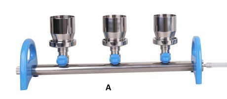 Type A, complete filter stand, 3 workplace, with funnel