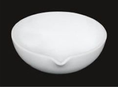 Kvarc bepárló tál kiöntővel, áttetsző anyagú