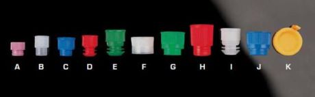 Colored test tube caps