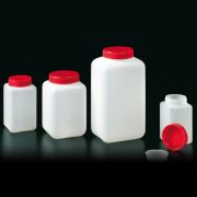 Szögletes, négyzet alapú edény, piros kupakkal, 1.000 ml