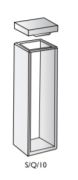 !!!!S/Q/10 típusú kvarc küvetta, 10 mm-es optikai úthosszal, fedéllel
