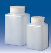 Porflakon, szögletes, széles nyakú, beosztással, 1000 ml, 82 x 102 ×176 mm