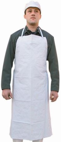 Acid-resistant apron in white