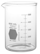 Alacsony főzőpohár osztással, kiöntőnyílással, 600 ml, Rasotherm