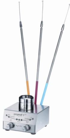 There is a support stand on the back of the device, which allows the placement of 3 loops