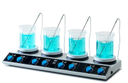 Velp AM4 digital, 4-position heated magnetic stirrer, with digital display.