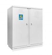 790+2FLIA4 Biztonsági szekrény lítium akkumulátorok tárolásához és töltéséhez, fehér, 90 perces, 2 ajtós, 4 polccal és 1 tűzoltóval, 2050 x 1502 x 903 mm