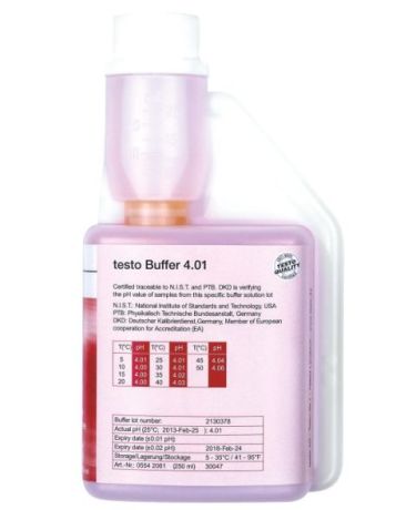 pH 4,01 pufferoldat adagoló üvegben (250 ml)