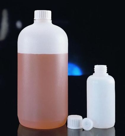 Liquid bottle with screw cap and insert for storing alcohol