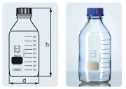 Laboratory bottle with cap, clear, 20.000 ml