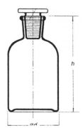Bottle for liquids, amber, glass stopper, 100 ml, NS 14/23