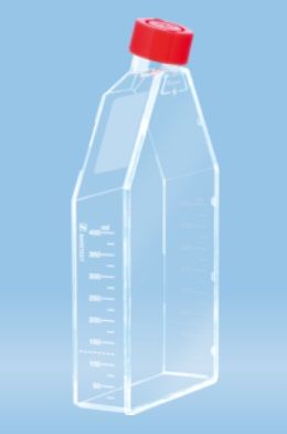 Steril tenyésztőflaska 175 cm2 adherens sejtekhez, 2 pozíciós piros kupakkal, 40 db/csom., 98.833912