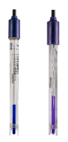 Plastic-coated pH electrodes, from left to right: Polymer Plast, 201 T