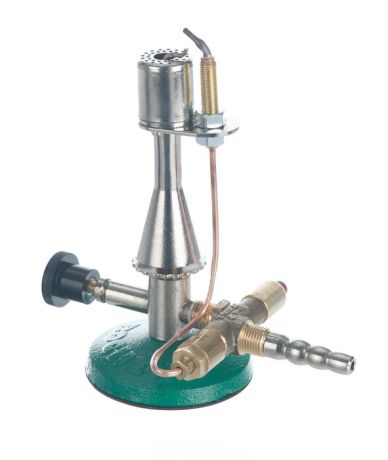 Teclu burner with needle valve, thermocouple