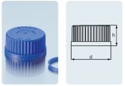 Csavaros kék kupak menetes üvegekre, PP, GL32