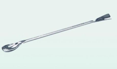 Double spoon with round handle, POLY type* bent to the side