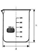 Alacsony főzőpohár osztással, kiöntőnyílással, 250 ml, Simax üvegből