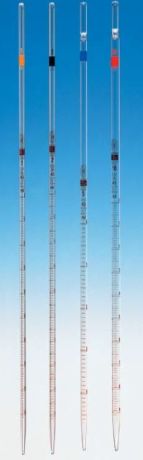 Osztott pipetta - mérőpipetta, egyjelű, kifutós, A jelű