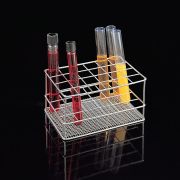 Kémcsőállvány, rozsdamentes, 265x265x85 mm, 100 férőhelyes