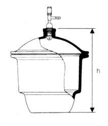 Vákuum exszikkátor csapos fedővel, plancsiszolattal