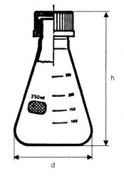 Erlenmeyer lombik csavaros kupakkal