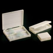 Tárgylemeztartó doboz, kék, 100 férőhely